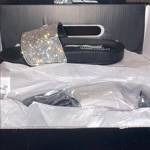 Fashion Nova Rhinestone Slides